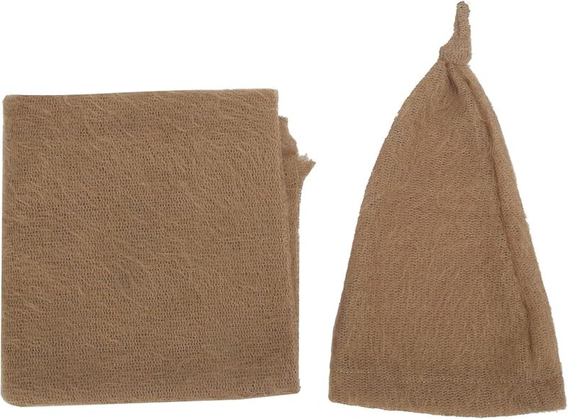 Newborn Baby Photo Props Knit Mohair Hat And Wrap Set 40x160cm 0 1 Month - Image 1